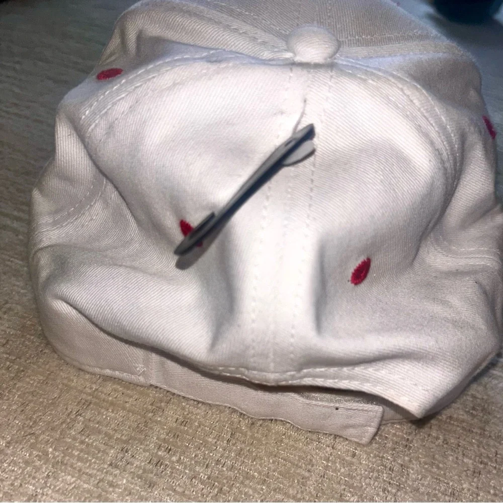 NWT Disney Minnie Mouse OS Mom Hat White Red Polka Dot Bow Disney Adult Park Day